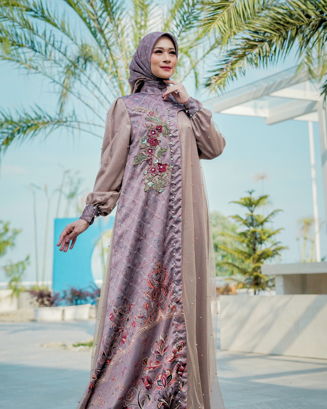 DAVINA DRESS - MOCHA BLIST