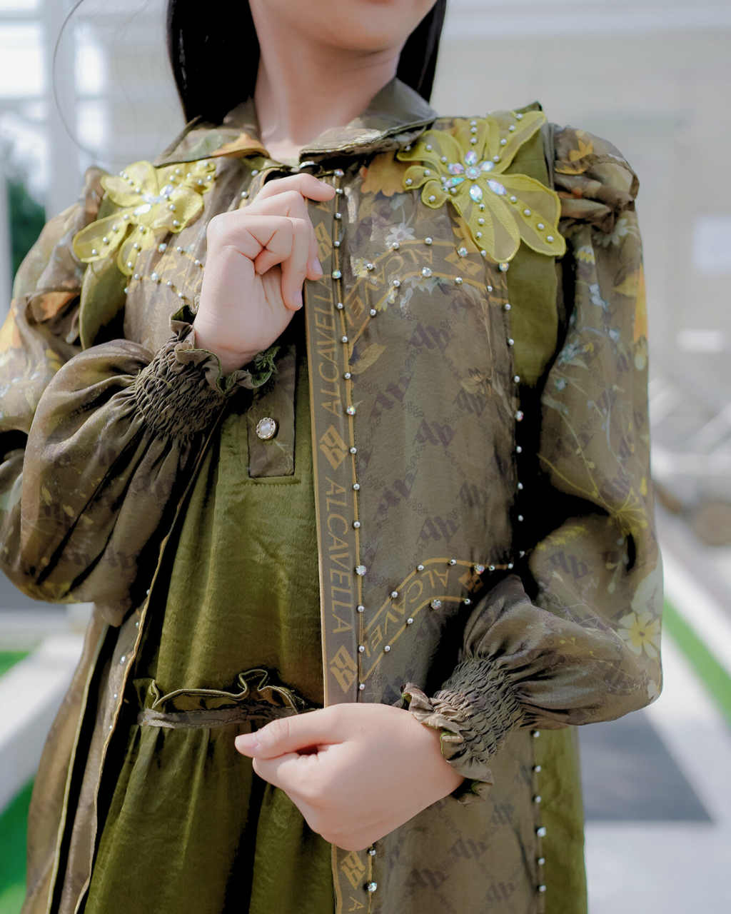 MAHEERA KIDS DRESS - OLIVE