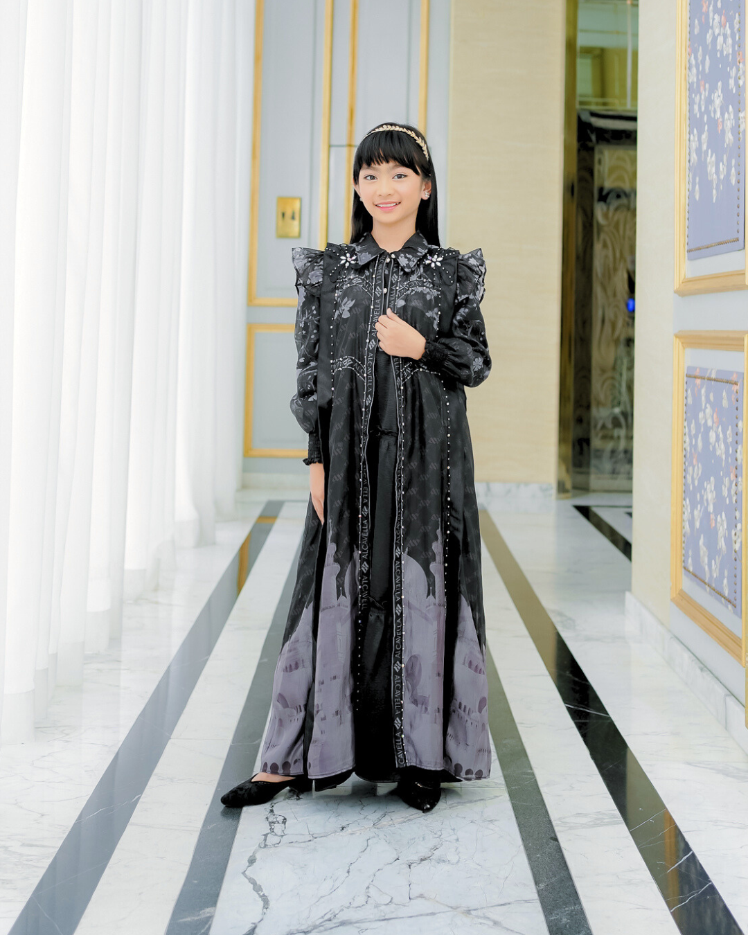 MAHEERA KIDS DRESS - BLACK