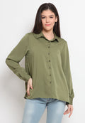 Regular fit satin shirt