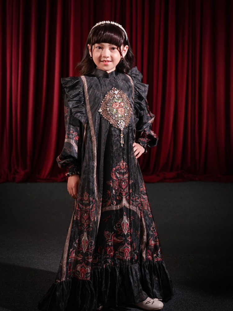 ELVARA KIDS DRESS - BLACK