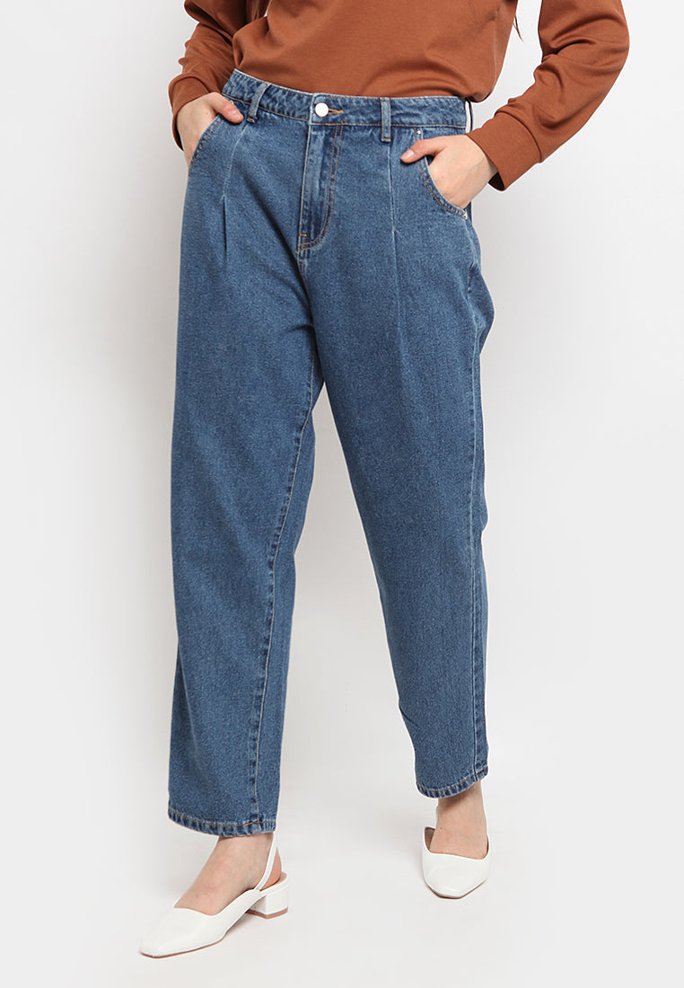 Slouchy cropped denim pants