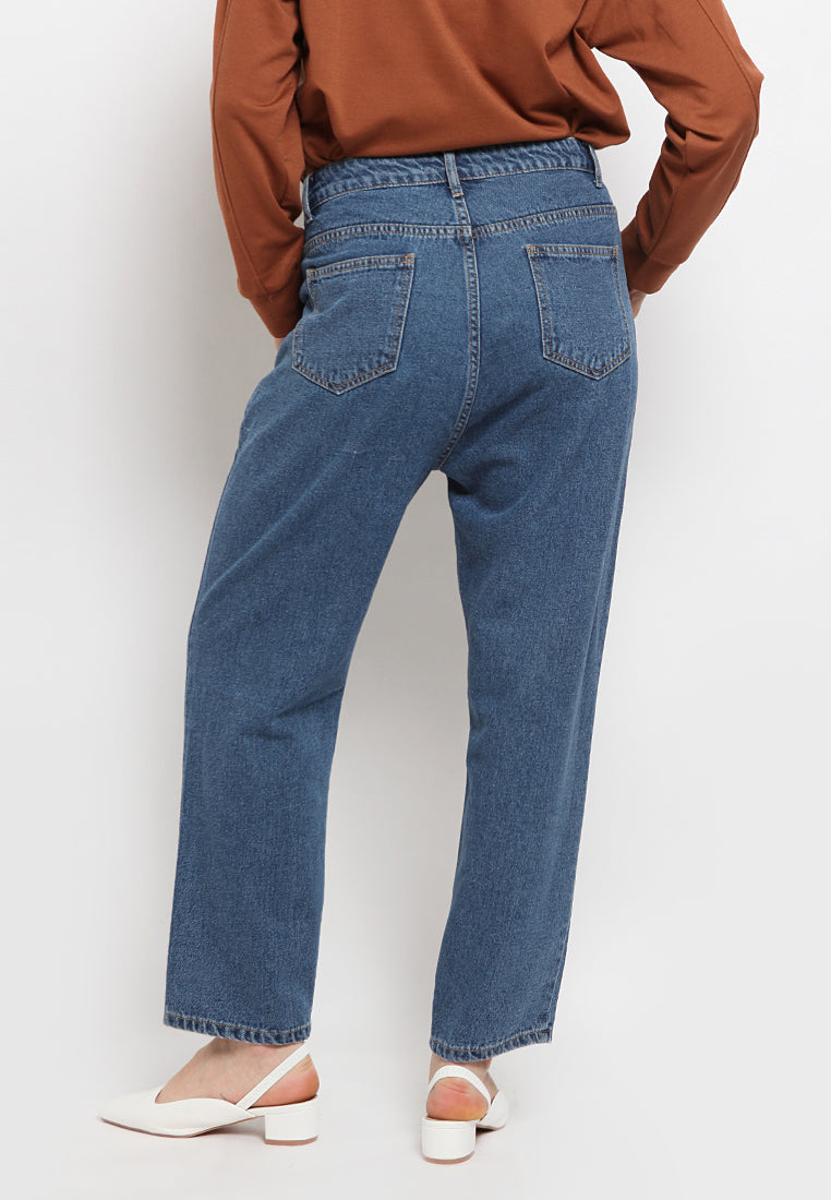 Slouchy cropped denim pants