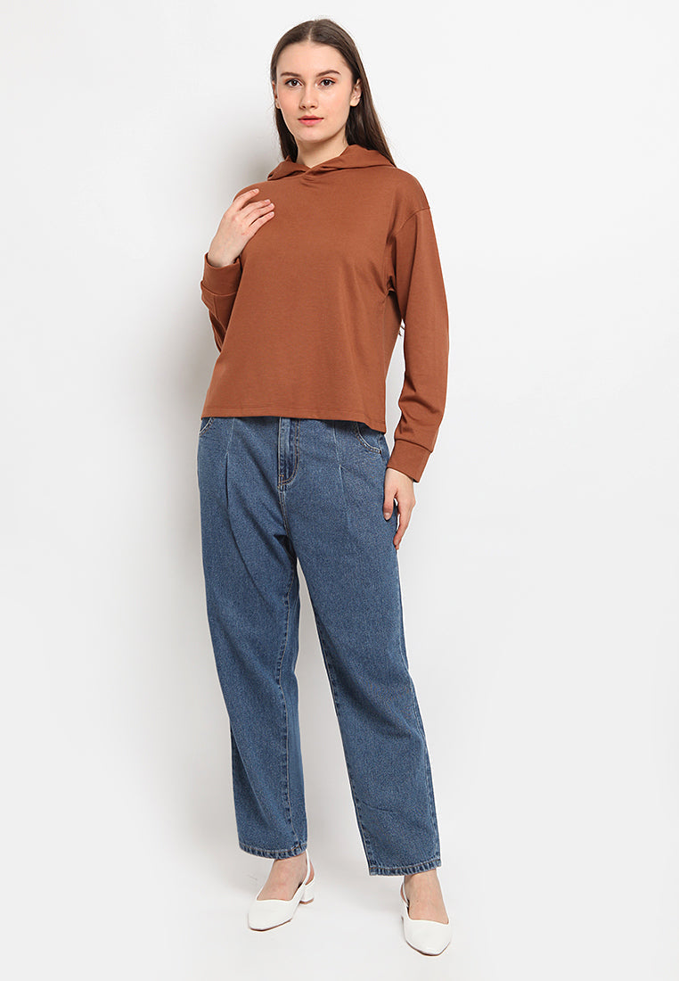 Slouchy cropped denim pants