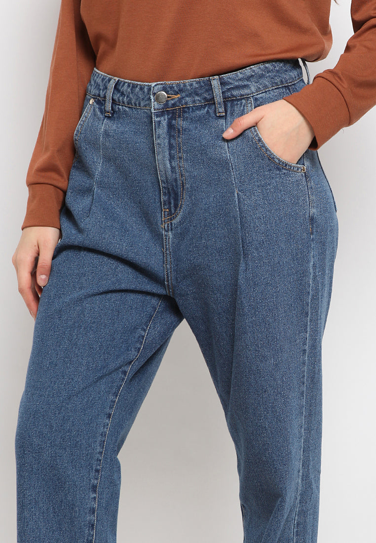 Slouchy cropped denim pants