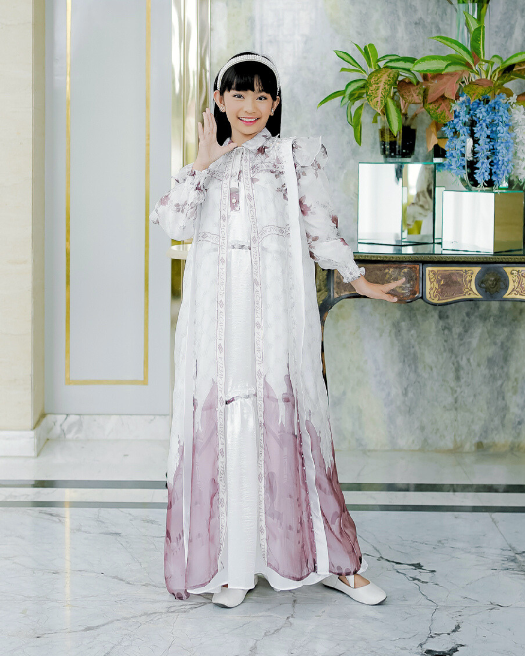 MAHEERA KIDS DRESS - BROKENWHITE