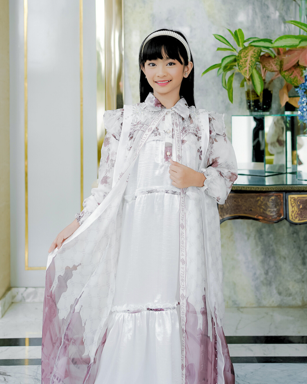 MAHEERA KIDS DRESS - BROKENWHITE