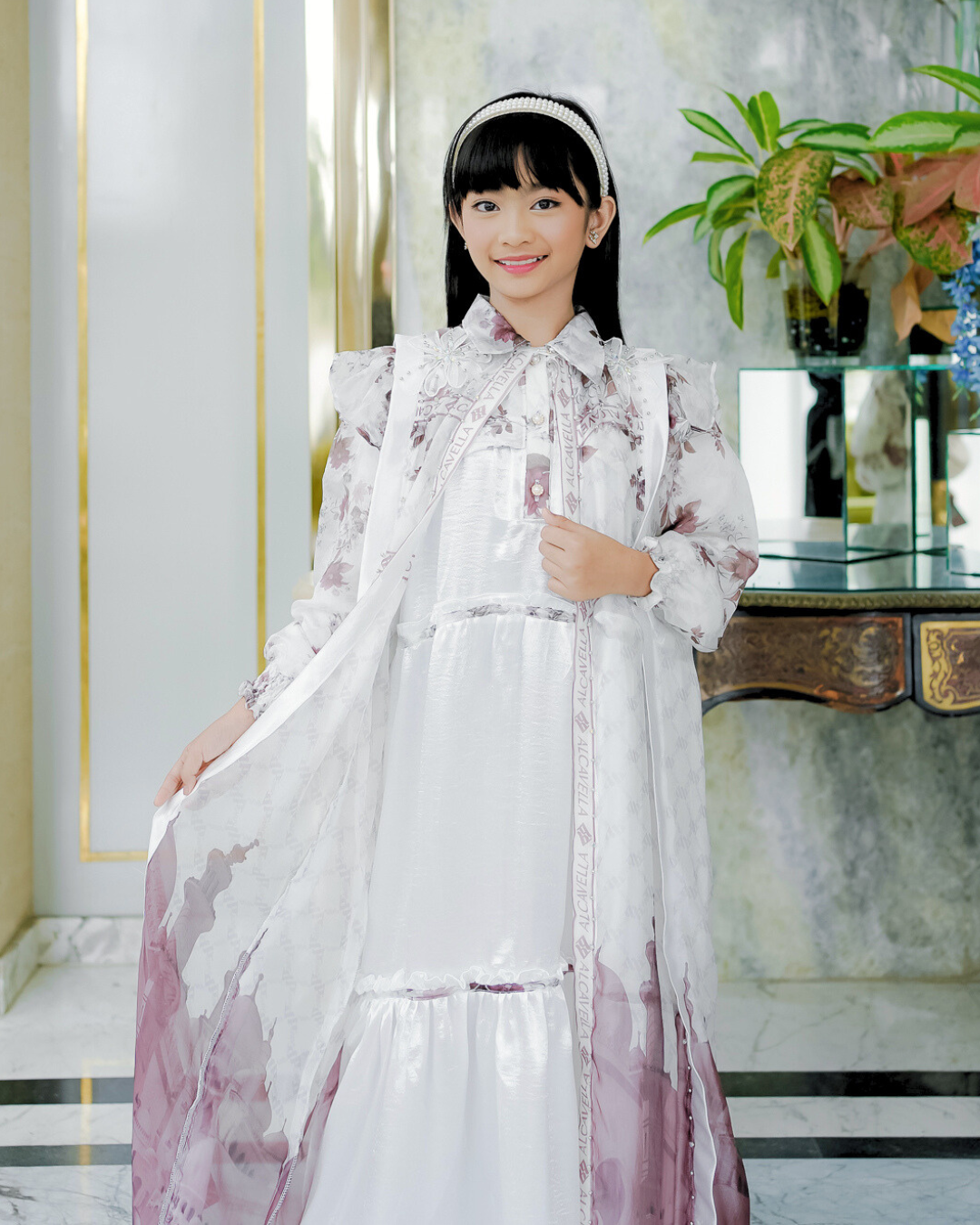 MAHEERA KIDS DRESS - BROKENWHITE