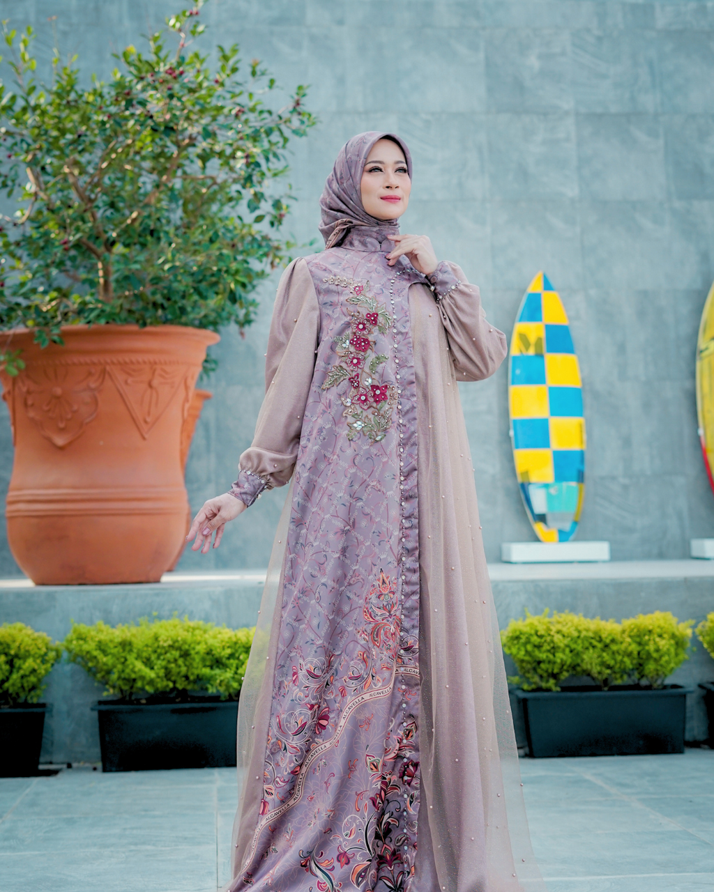 DAVINA DRESS - MOCHA BLIST