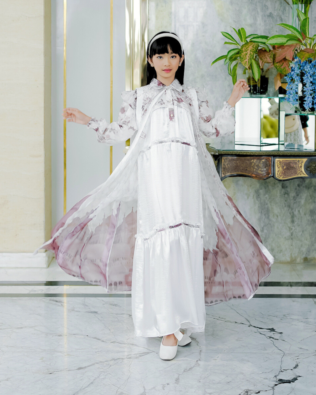 MAHEERA KIDS DRESS - BROKENWHITE