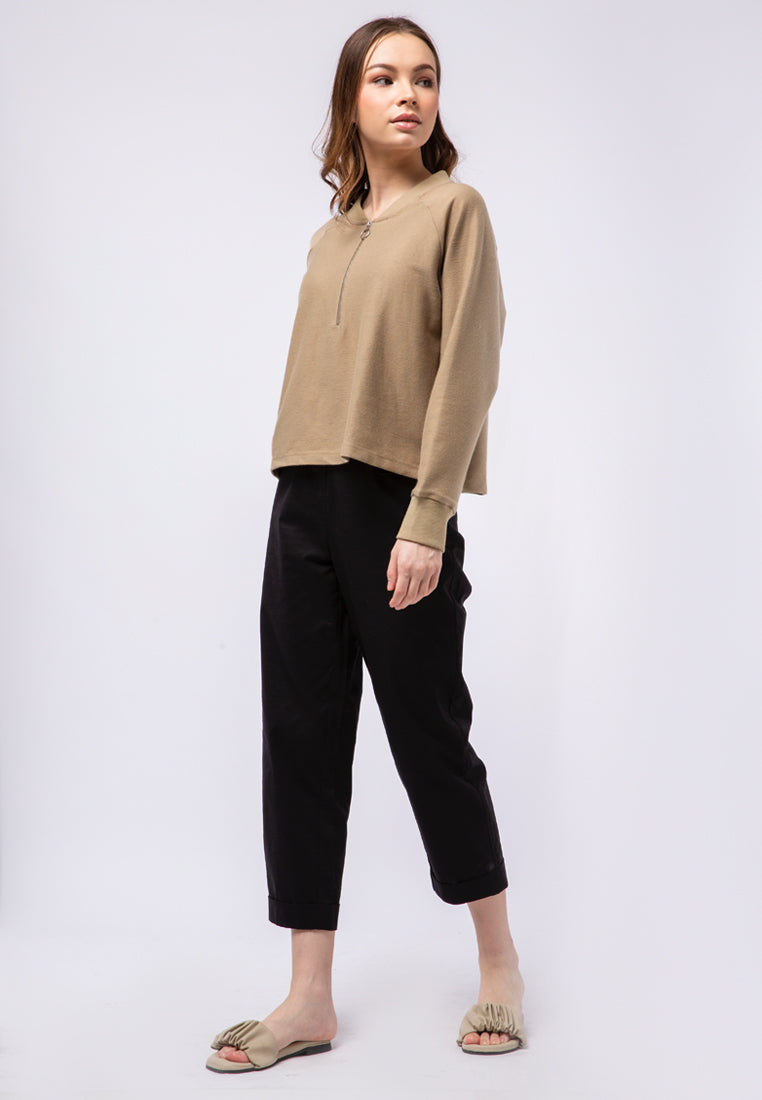 Loose Sweatshirt with Zipper