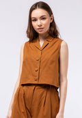 Open Collar Crop Vest