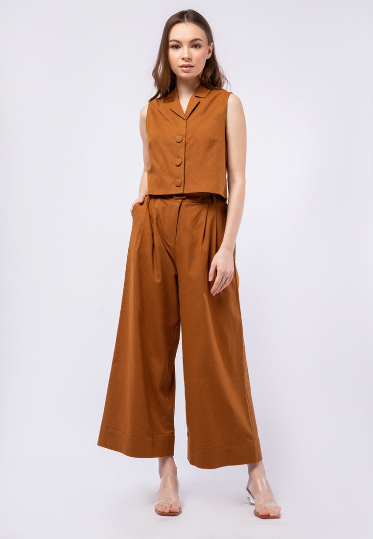 Open Collar Crop Vest