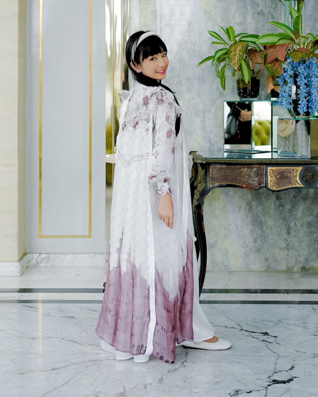 MAHEERA KIDS DRESS - BROKENWHITE