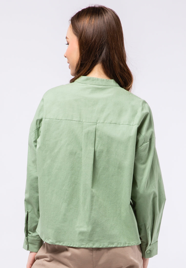 Long Sleeve Boxy Blouse