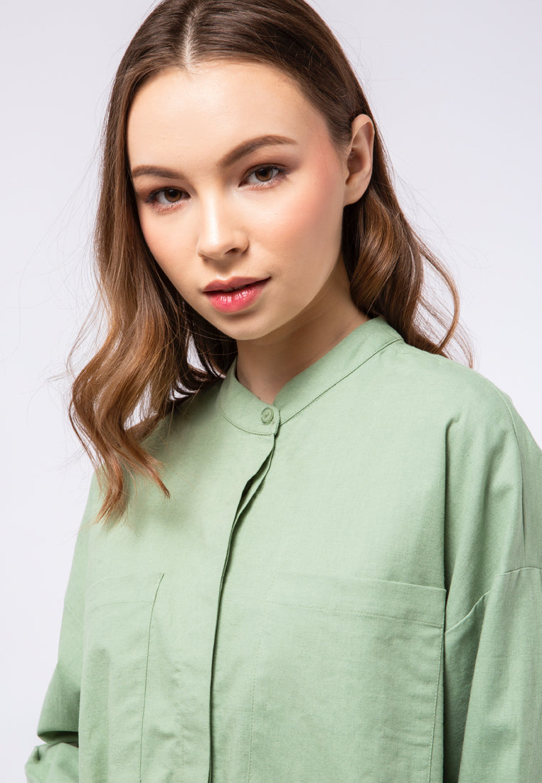 Long Sleeve Boxy Blouse