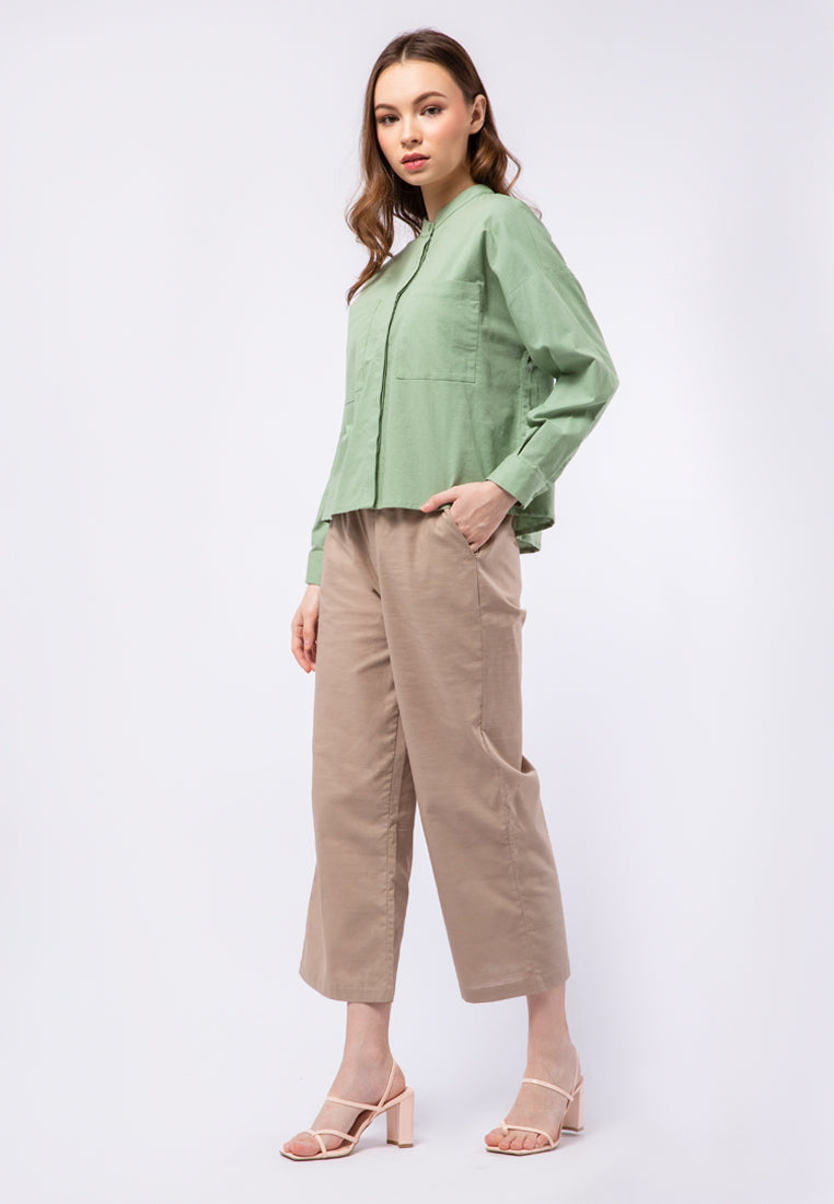 Long Sleeve Boxy Blouse