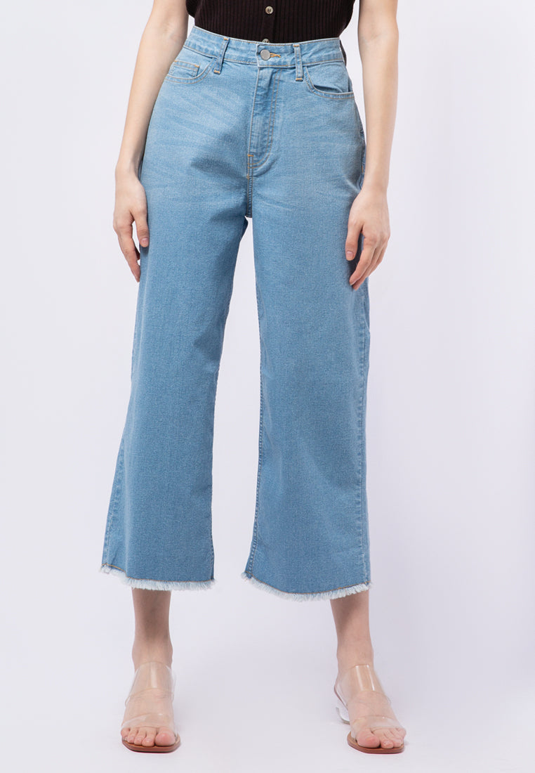 High Waist Straight Denim Pants