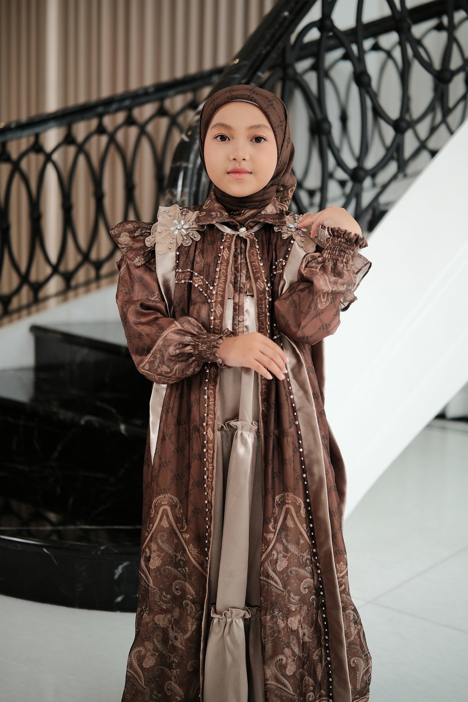 MAHEERA KIDS DRESS - MAHOGANY