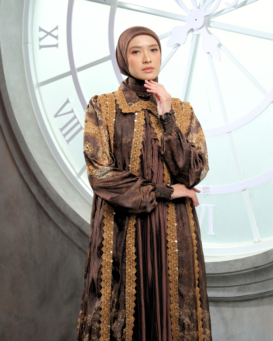 SHAFARA DRESS - MAHOGANY