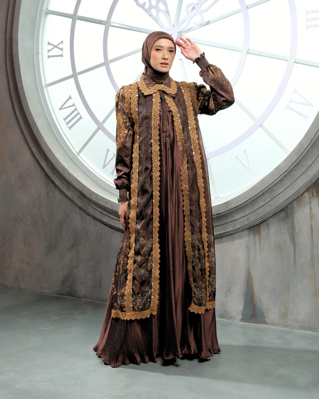 SHAFARA DRESS - MAHOGANY