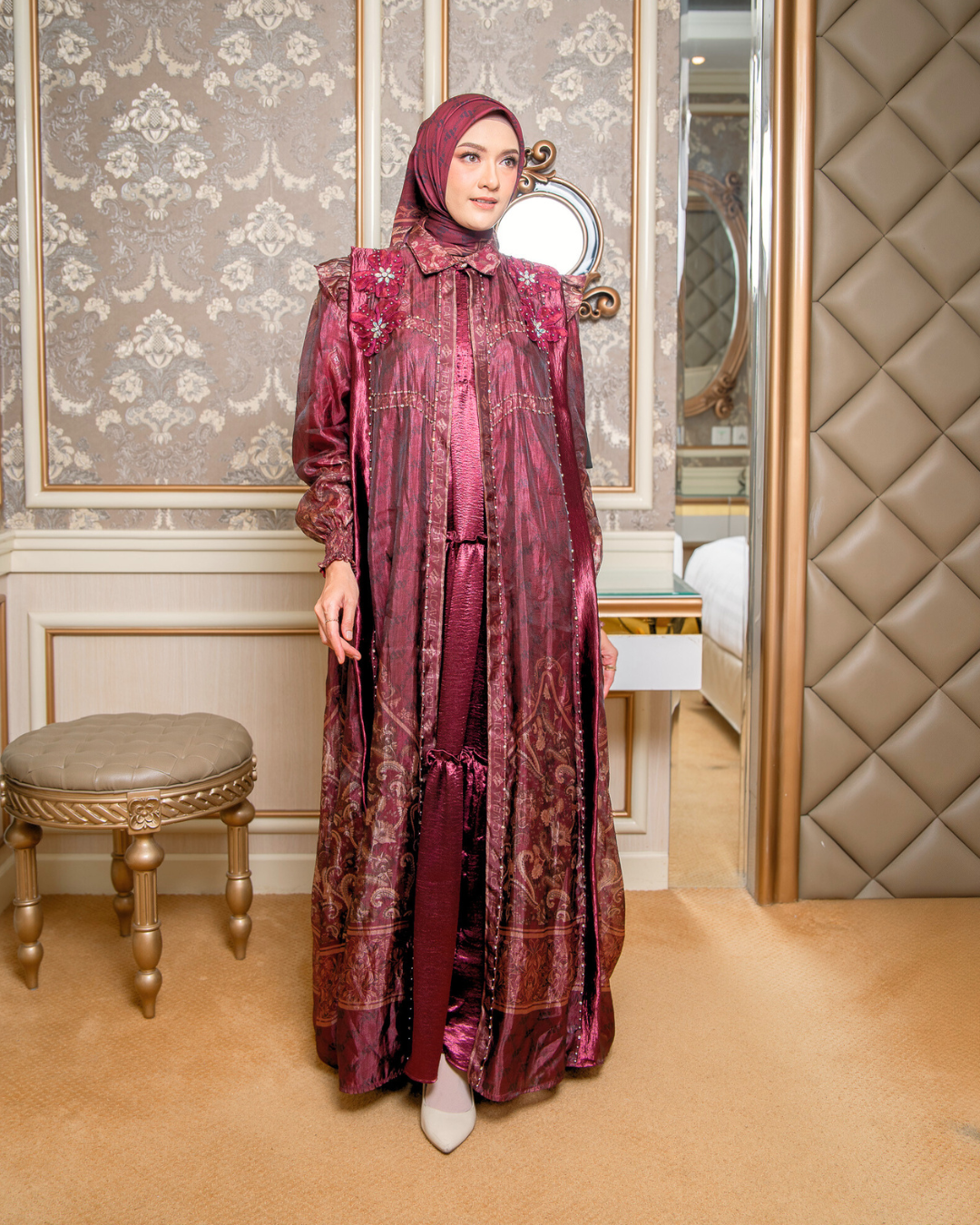 MAHEERA DRESS - MAROON