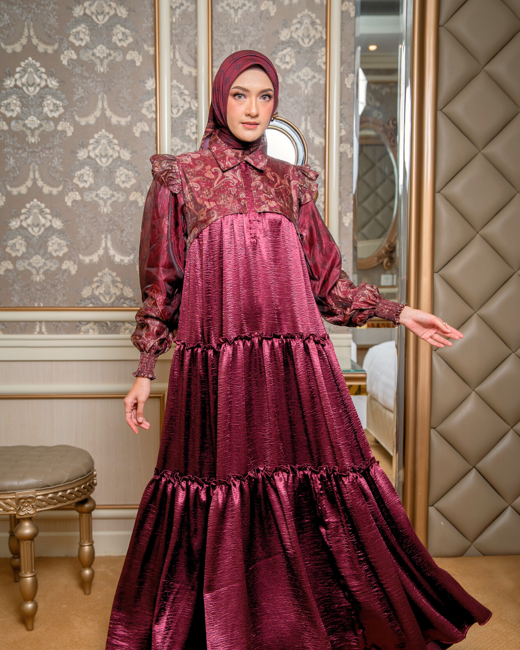 MAHEERA DRESS - MAROON