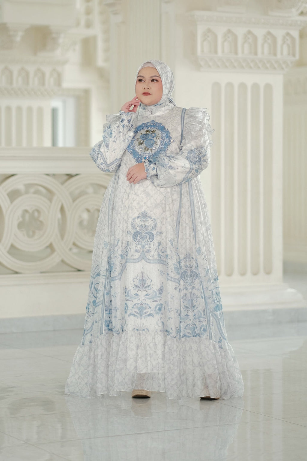 ELVARA DRESS - POWDERBLUE