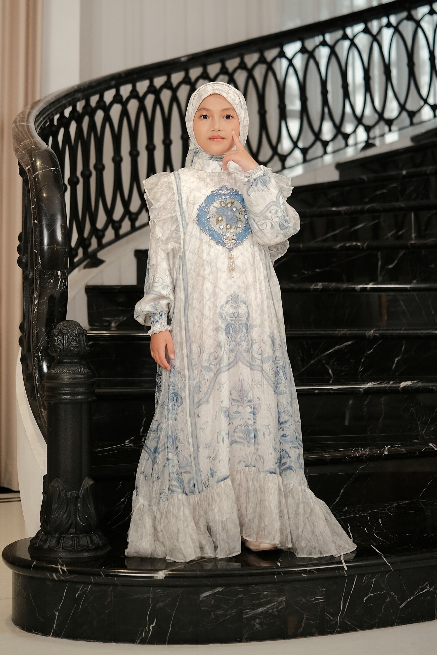 ELVARA KIDS DRESS - POWDERBLUE